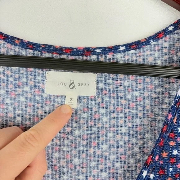 Loft Lou & Grey Women’s Patriotic Stars 4th of July Tank Top Button Down Small - Picture 3 of 9